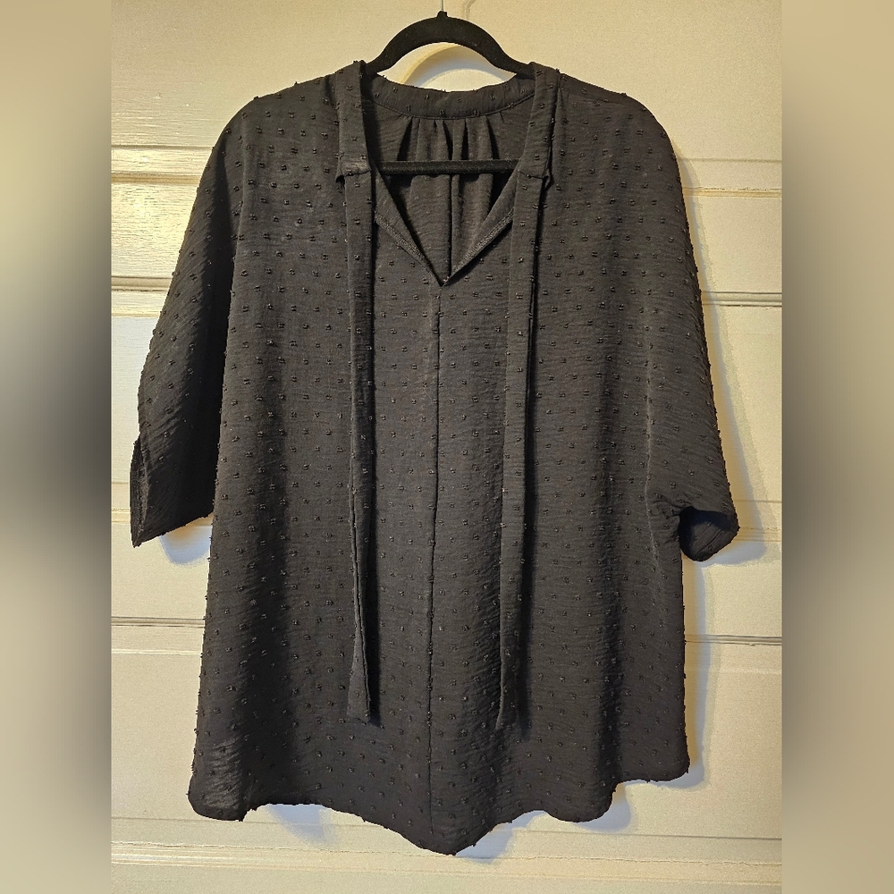 Source Unknown Textured Black Blouse - image 5